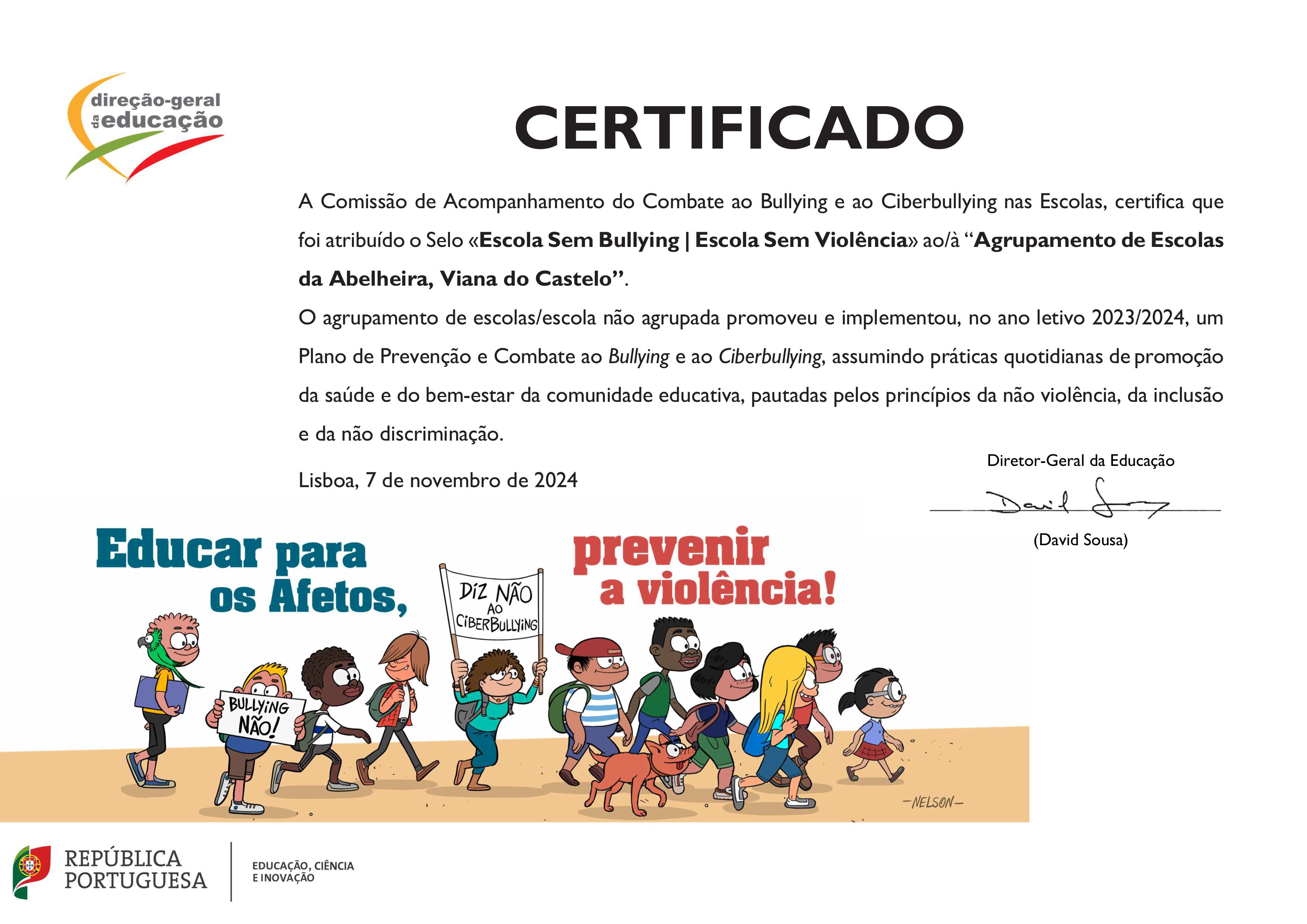 Certificado Bullying
