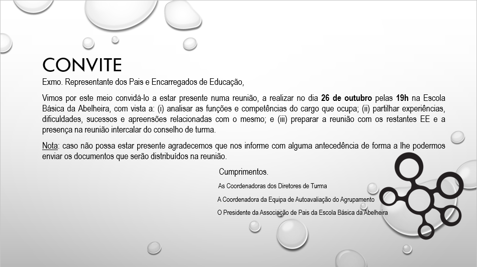 Convite Representantes Pais 2