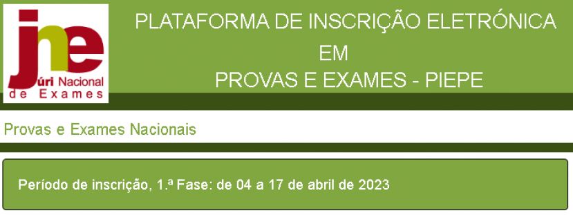 Manual de apoio - PIEPE (Plataforma de Inscrição Eletrónica em Provas e Exames)