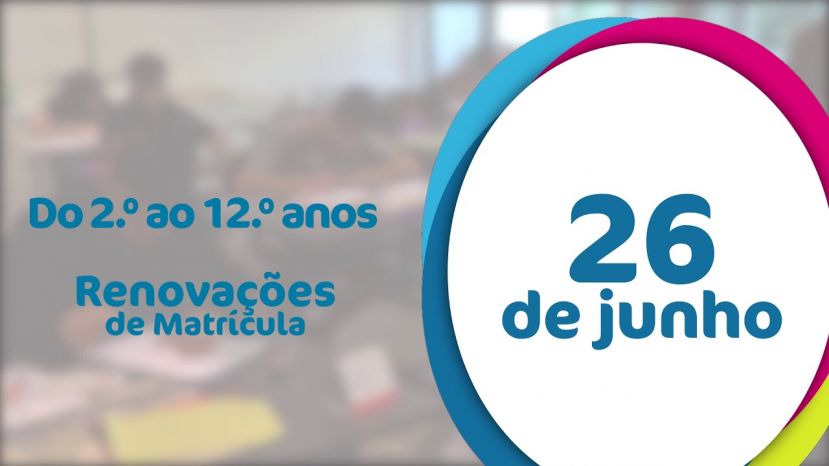 Renovação de matrícula para 2020/2021