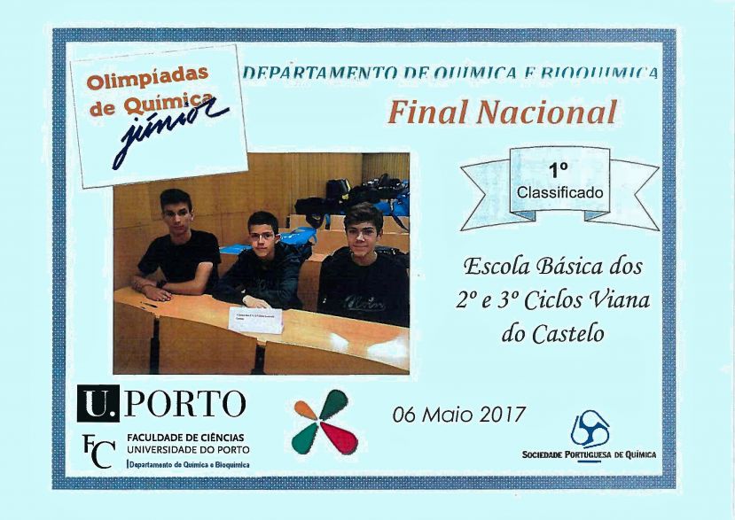 MEDALHADE OURO NAS FINAIS DAS OLIMPÍADAS DA QUÍMICA JÚNIOR